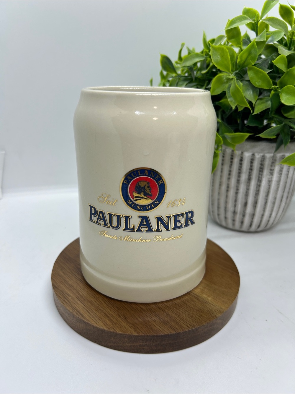 PAULANER BEER ADVERTISIGN VTG CERAMIC MUG 0.5LT